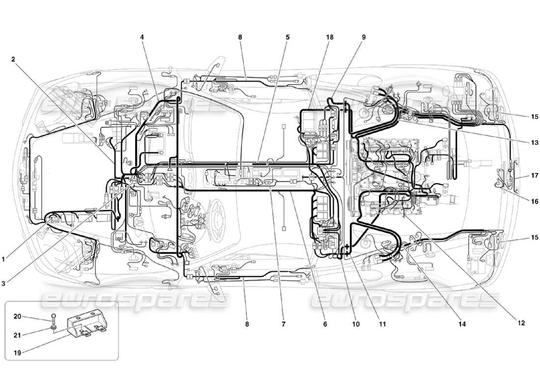 ferrari 360 challenge stradale sistema eléctrico diagrama de piezas