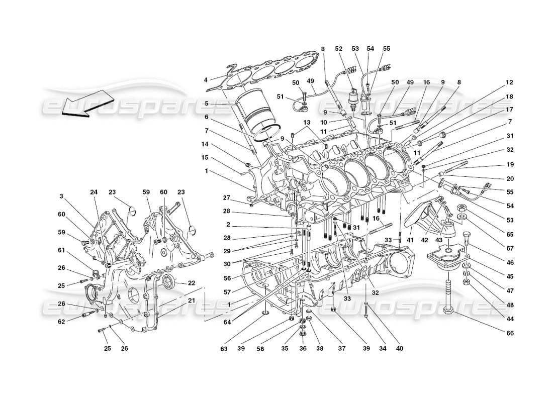 ferrari 430 challenge (2006) diagrama de piezas del carter