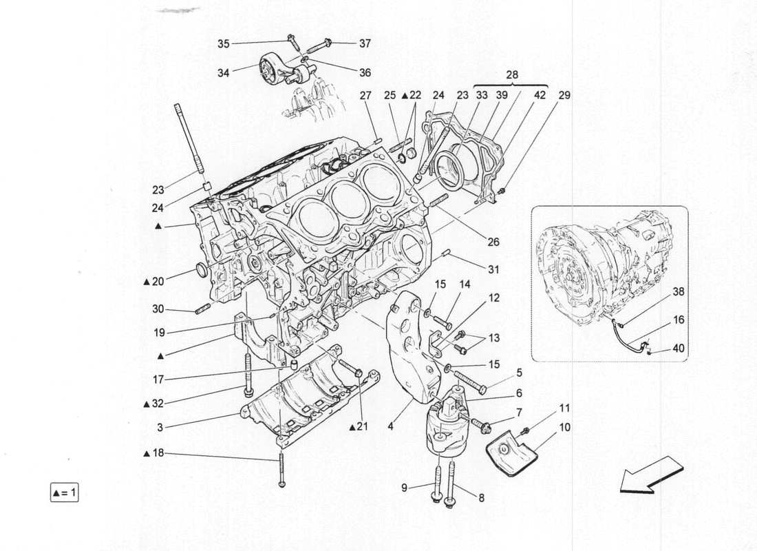 maserati qtp. v6 3.0 bt 410bhp 2wd 2017 diagrama de piezas del carter