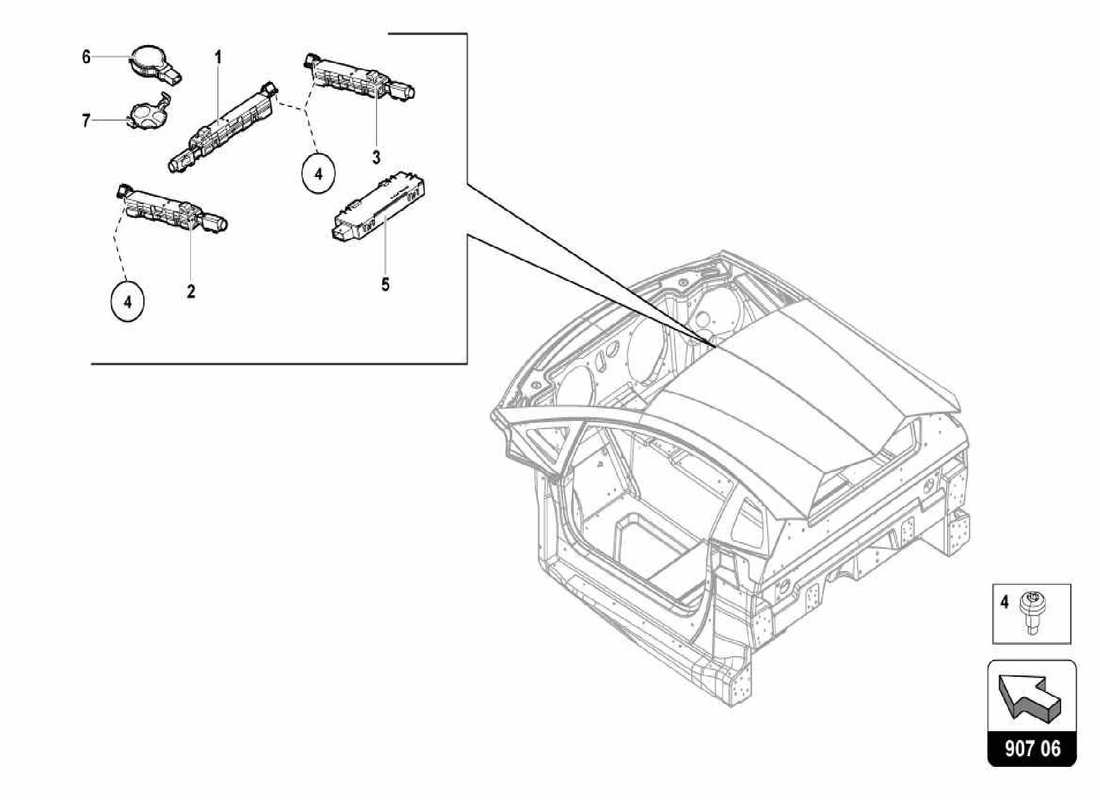 lamborghini centenario spider diagrama de piezas de las unidades de control electrónico