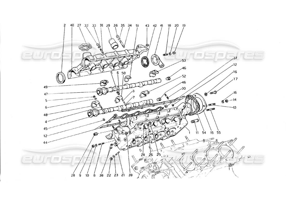 ferrari 308 gt4 dino (1979) diagrama de piezas de la culata (derecha)