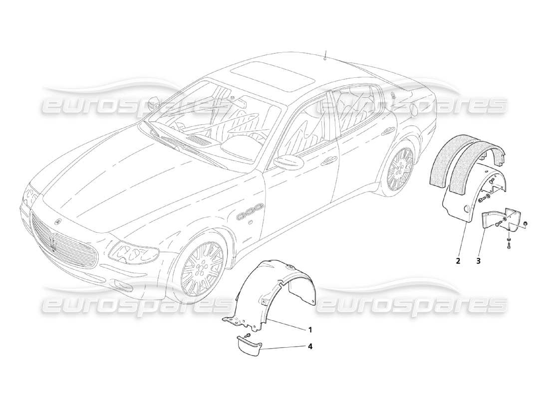 maserati qtp. (2003) 4.2 timonería y puertas diagrama de piezas