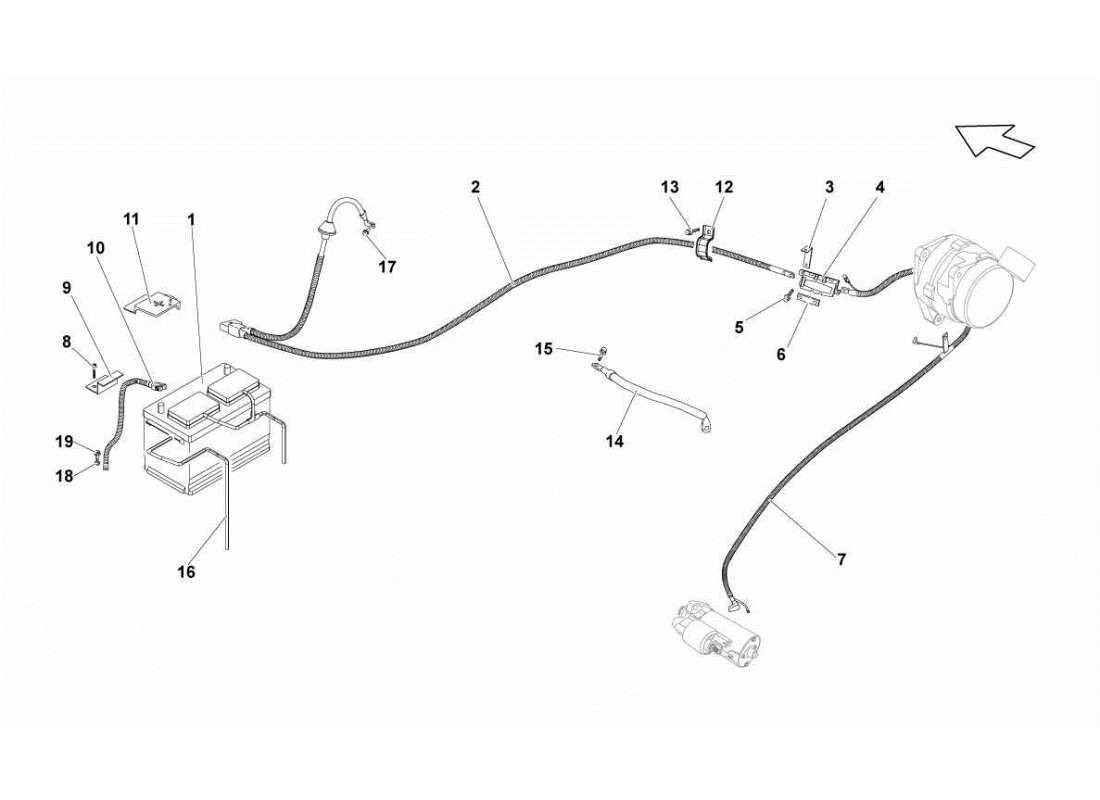 lamborghini gallardo sts ii sc diagrama de piezas del sistema eléctrico