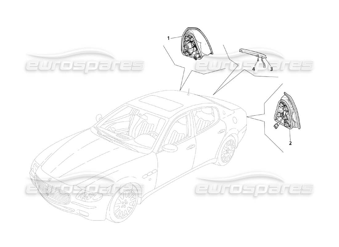 maserati qtp. (2003) 4.2 luces traseras diagrama de piezas