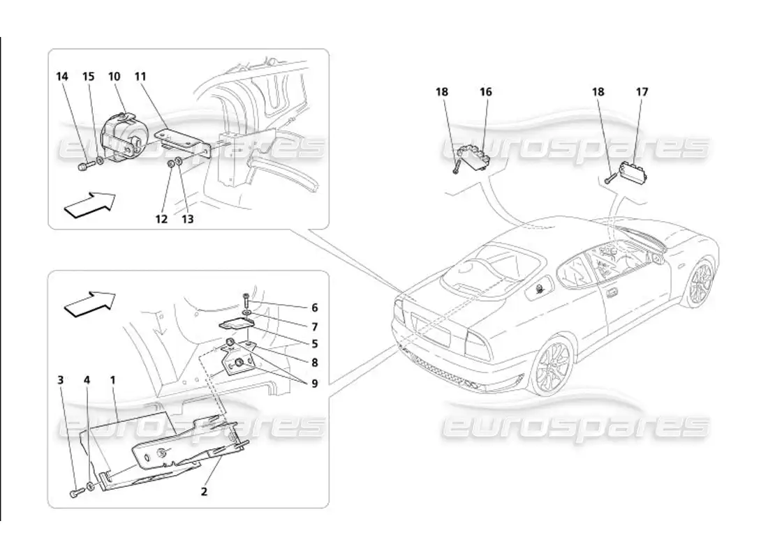 maserati 4200 coupe (2005) cuadros y dispositivos eléctricos antirrobo diagrama de piezas