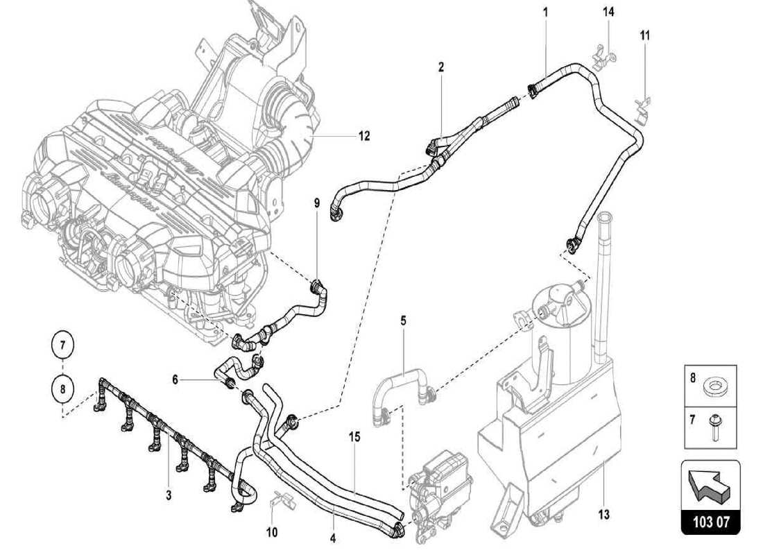 lamborghini centenario spider motor - diagrama de piezas de ventilación para tapa de culata