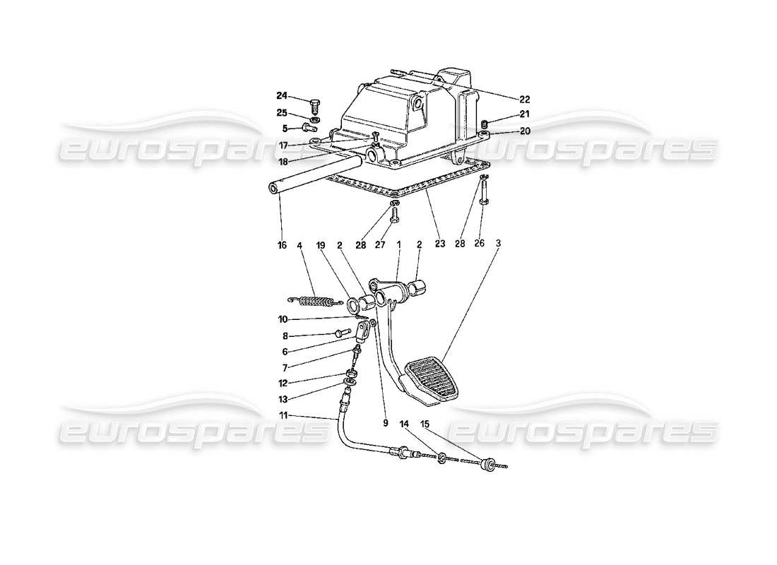 ferrari 208 turbo (1989) diagrama de piezas del control de liberación del embrague (para automóviles con sistema antideslizante)