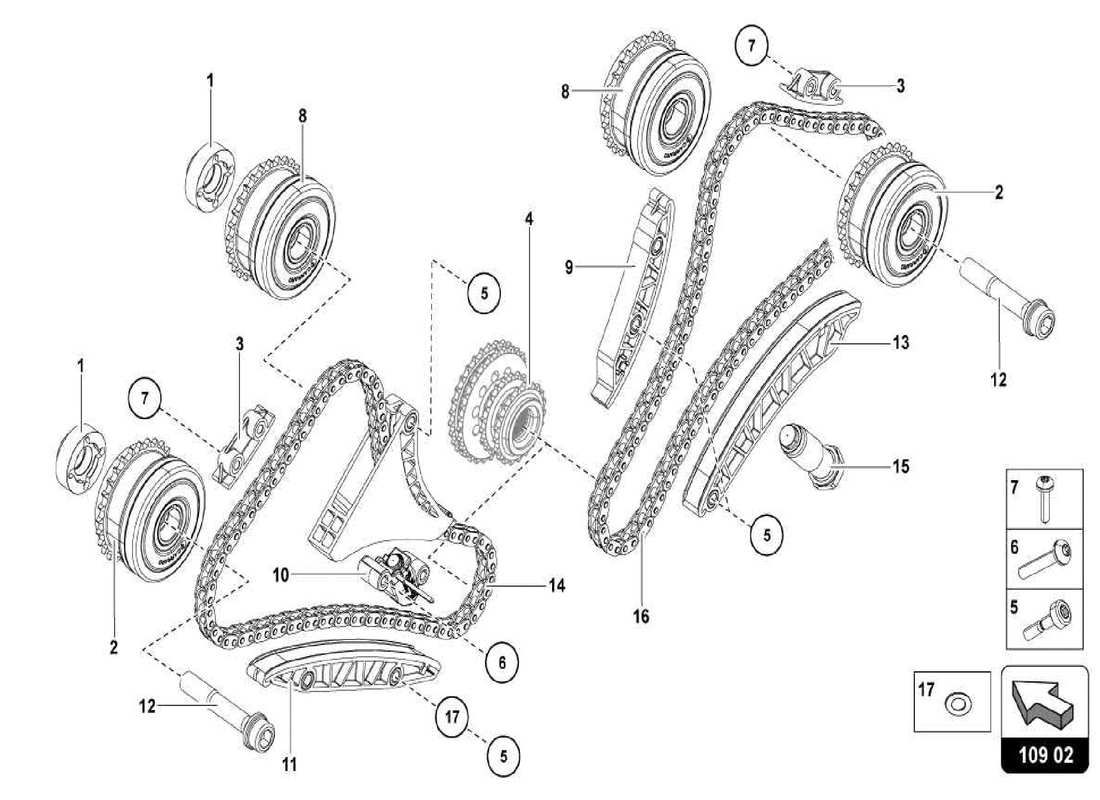 lamborghini centenario spider diagrama de piezas de la cadena de distribución