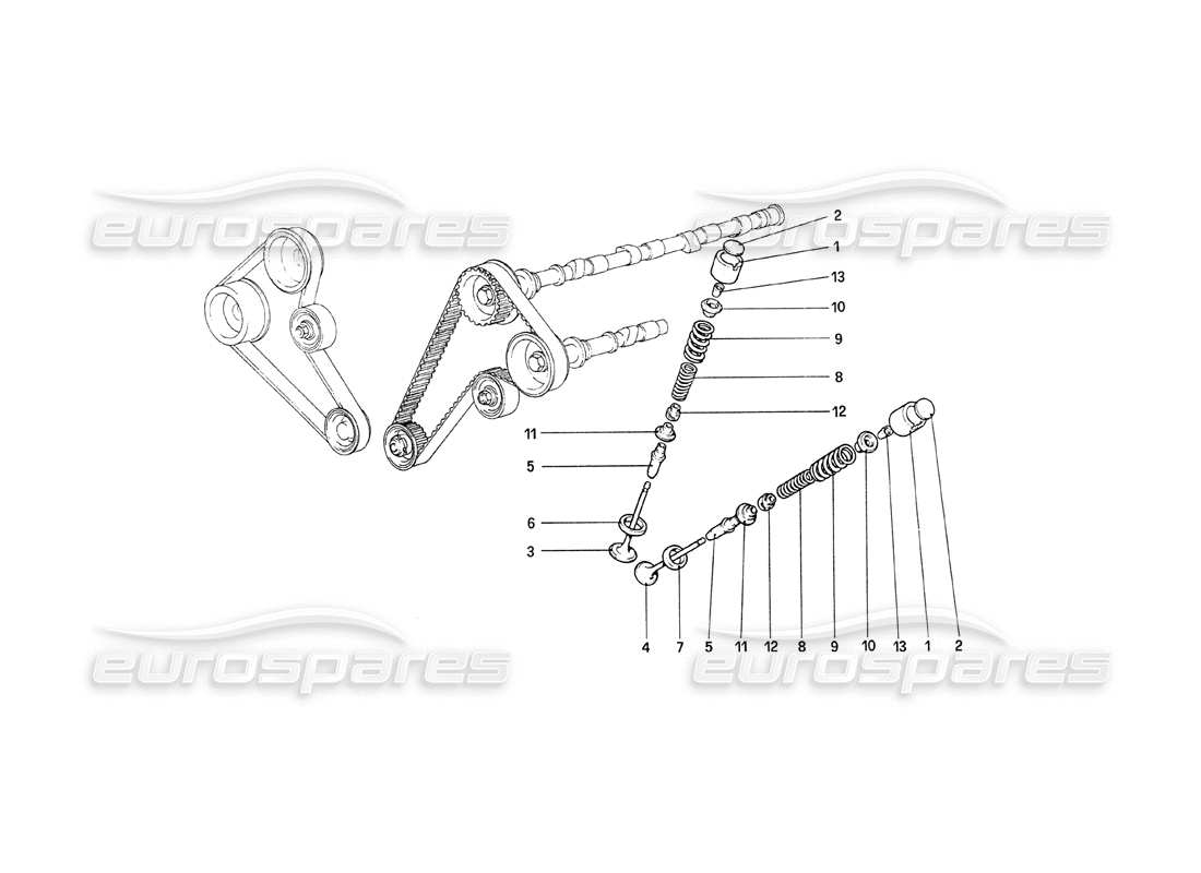 ferrari 208 turbo (1989) sistema de cronometraje - taqués diagrama de piezas