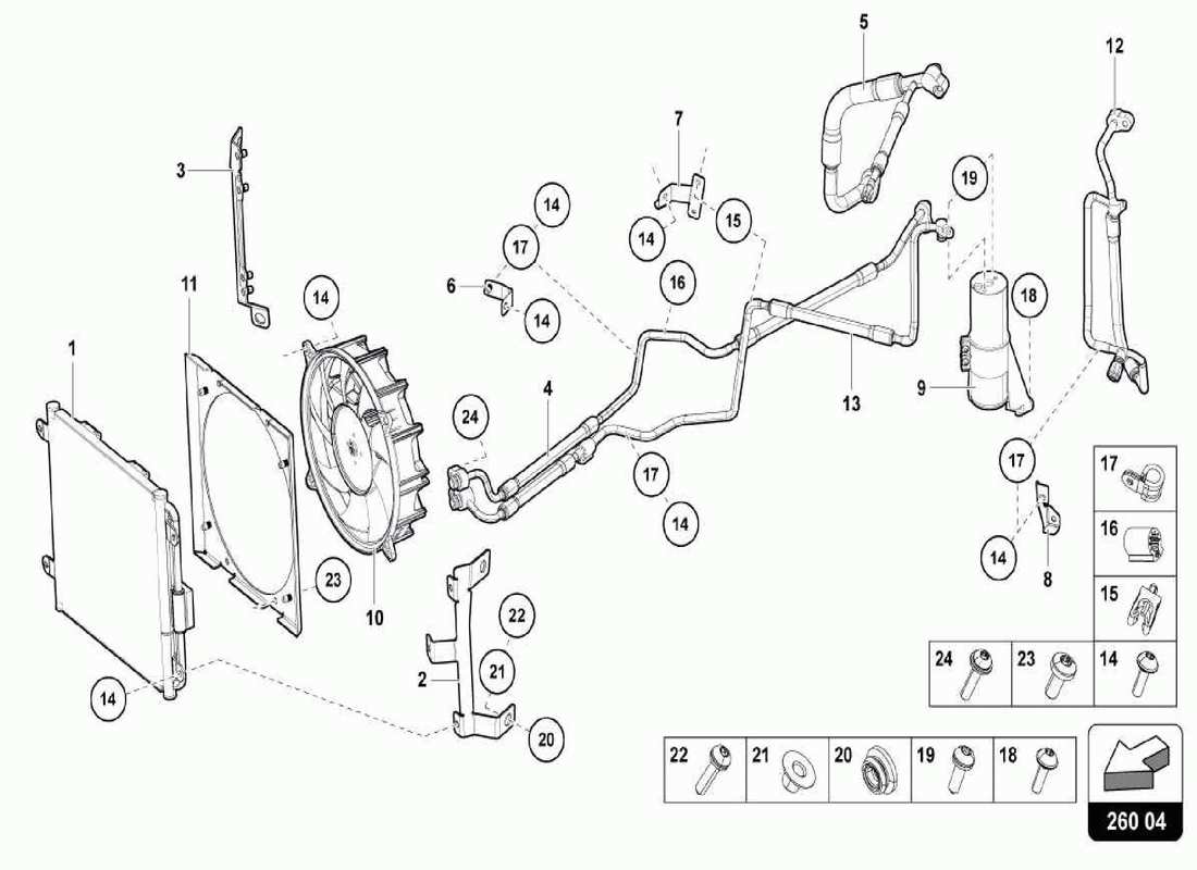 lamborghini centenario spider diagrama de piezas del sistema de aire acondicionado