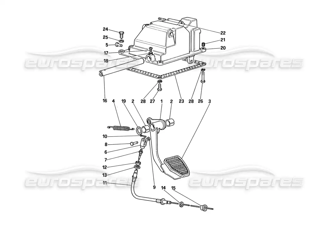 ferrari 328 (1988) control de liberación del embrague (para automóviles con sistema antideslizante) diagrama de piezas