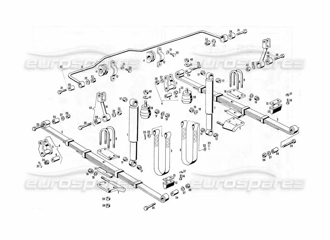 maserati indy 4.2 rear suspension diagrama de piezas