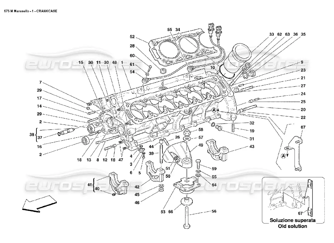 ferrari 575m maranello crankcase diagrama de piezas