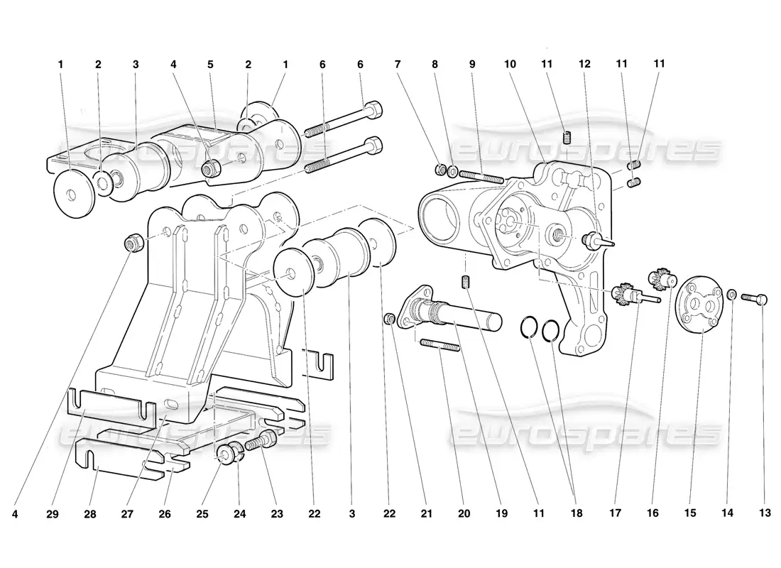 lamborghini diablo vt (1994) bomba de aceite de caja de cambios diagrama de piezas