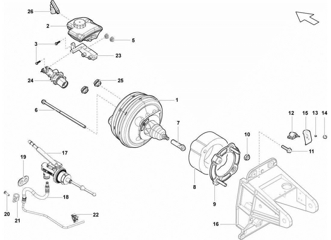 lamborghini gallardo sts ii sc freno de potencia diagrama de piezas