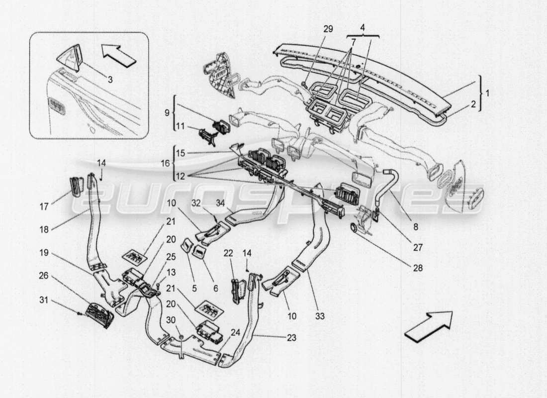 maserati qtp. v8 3.8 530bhp auto 2015 unidad a c: diagrama de piezas de control electrónico