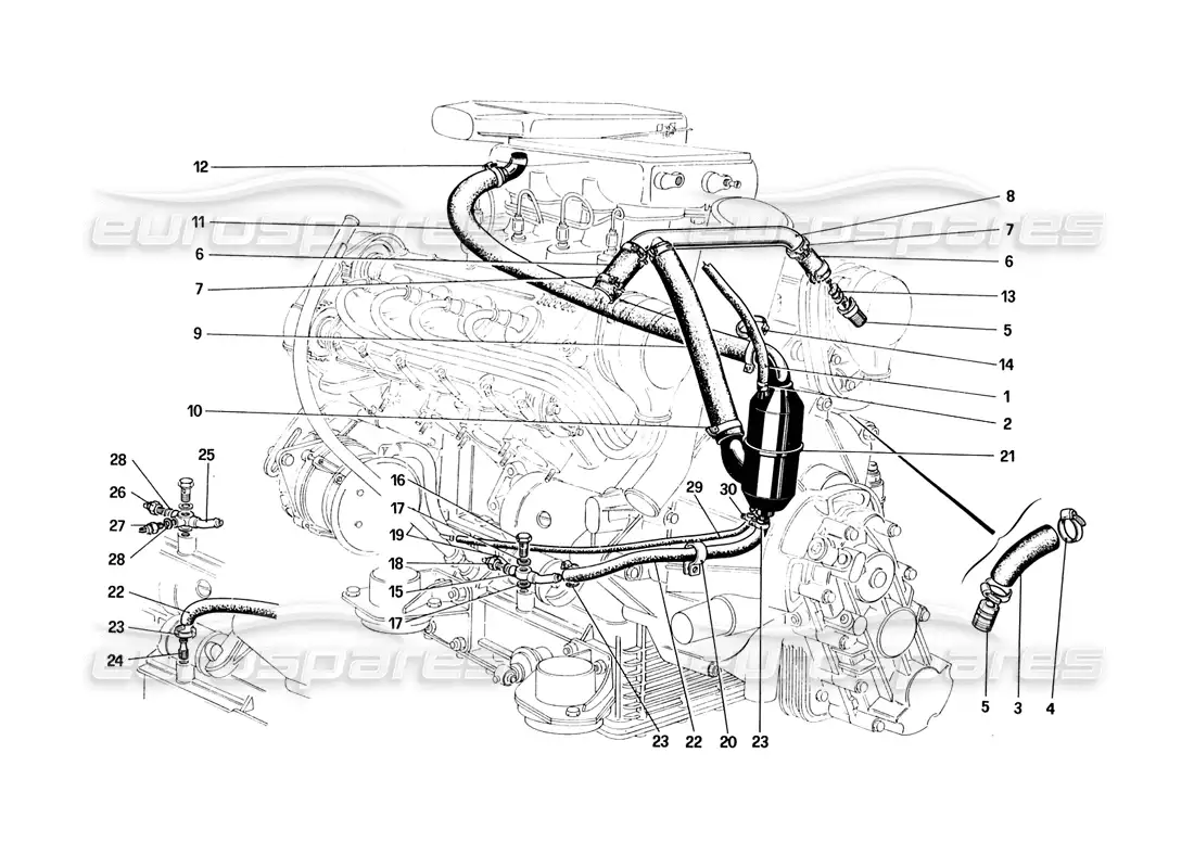 ferrari 328 (1988) golpe - por sistema diagrama de piezas