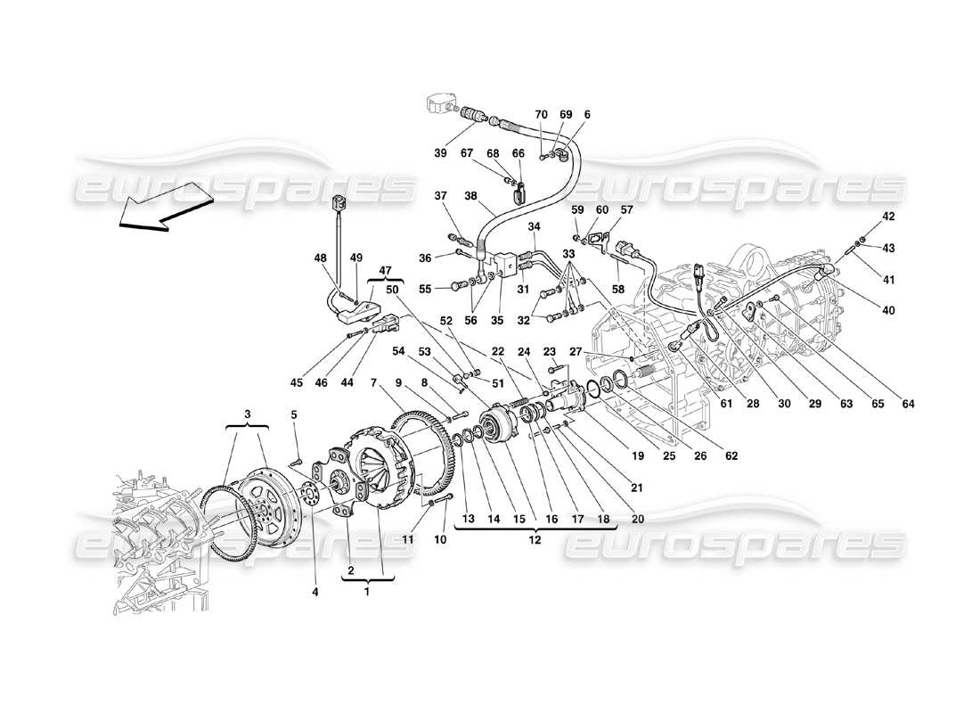 ferrari 360 challenge (2000) embrague y controles diagrama de piezas