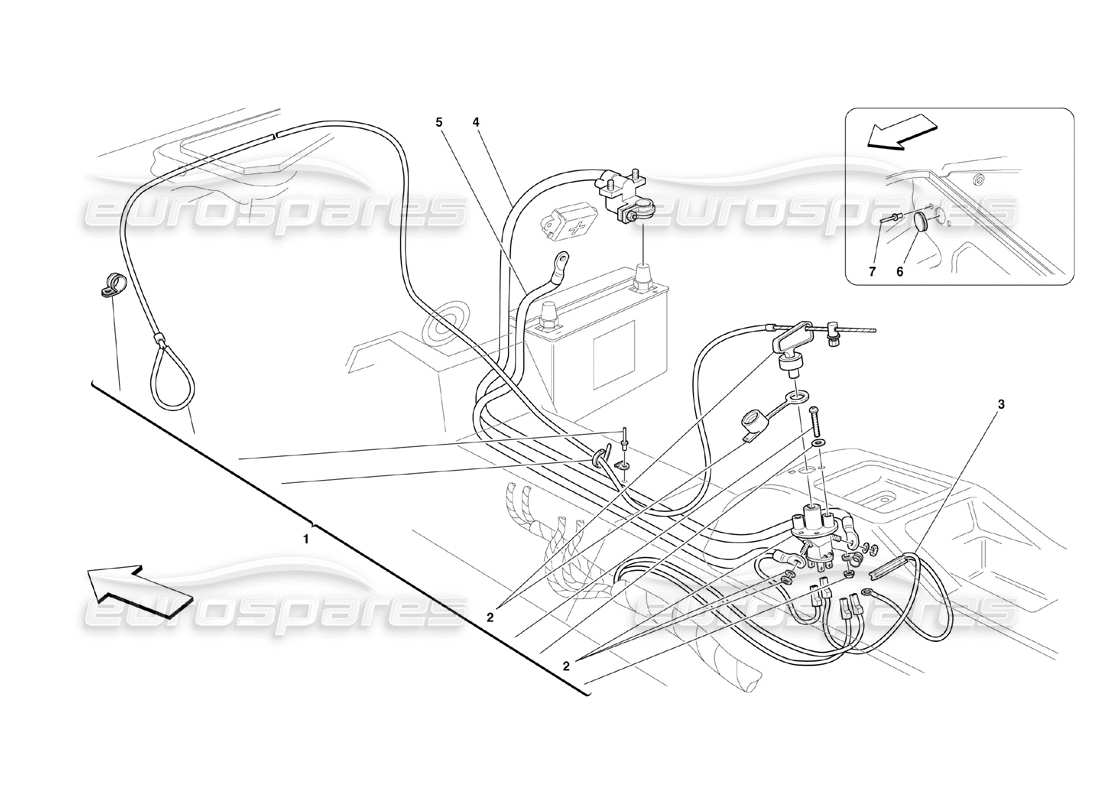 ferrari 360 challenge (2000) corte de batería diagrama de piezas