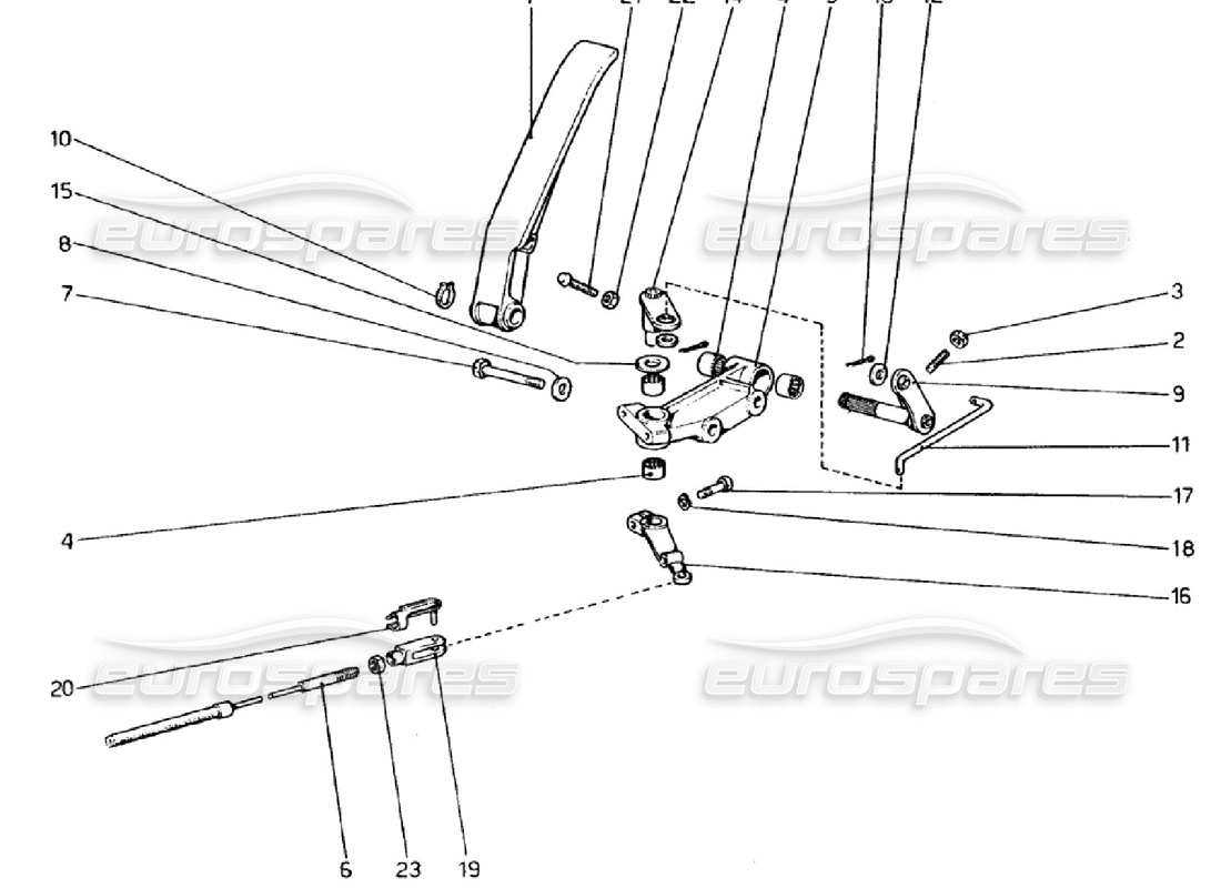 ferrari 308 gtb (1976) control del acelerador (variantes para versiones con volante a la derecha) diagrama de piezas