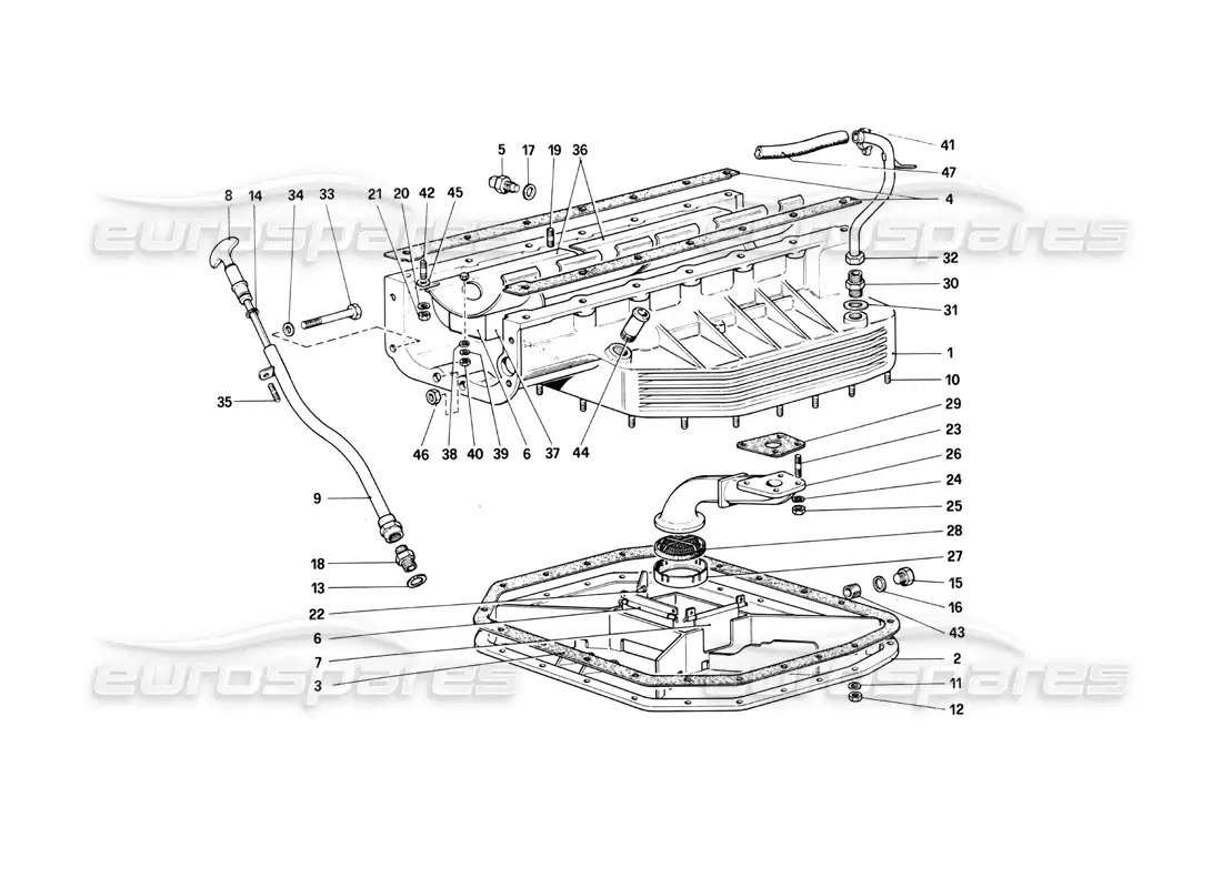 ferrari 412 (mechanical) cárter de aceite diagrama de piezas