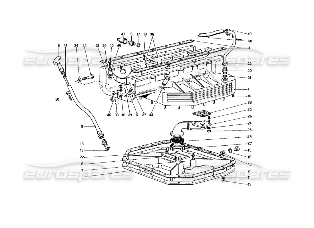 ferrari 400 gt (mechanical) cárter de aceite diagrama de piezas