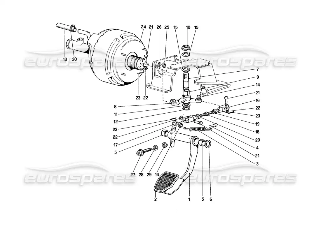 ferrari 328 (1988) sistema hidráulico de frenos (para vehículos sin sistema antideslizante - variantes para versión rhd) diagrama de piezas
