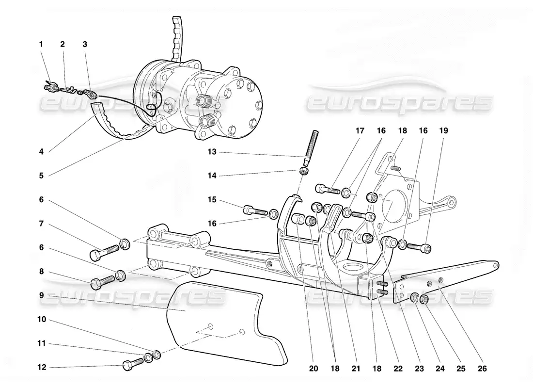 lamborghini diablo vt (1994) control climatico diagrama de piezas