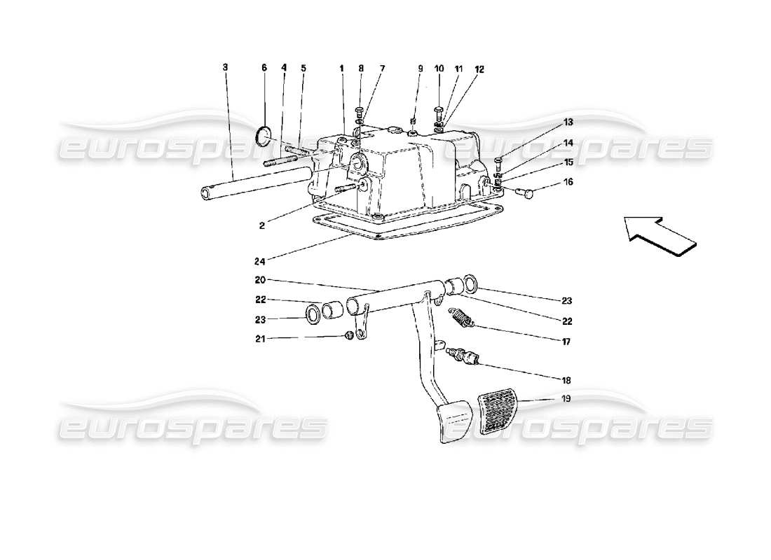 ferrari mondial 3.4 t coupe/cabrio estuche y soporte de pedales - válido para coches con fe diagrama de piezas