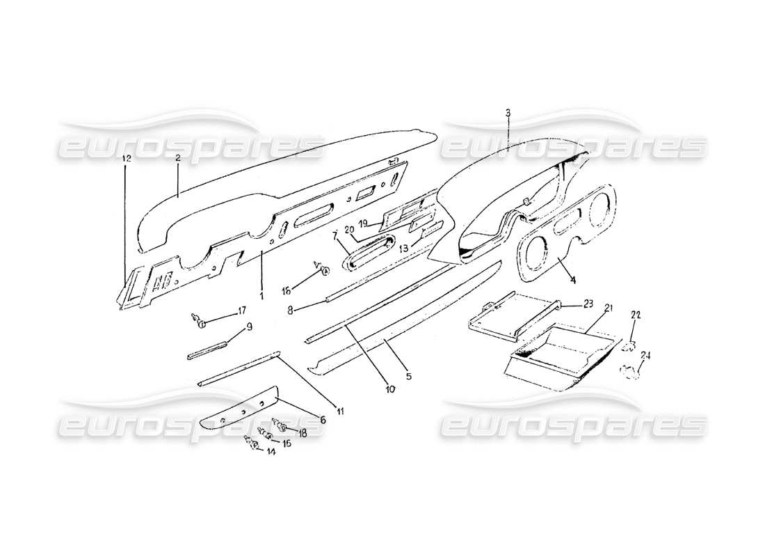 ferrari 275 (pininfarina coachwork) diagrama de piezas de gruppo plancia po tastrumenti