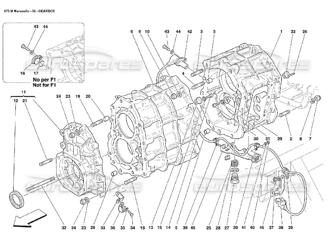 ferrari 575m maranello caja de cambios diagrama de piezas