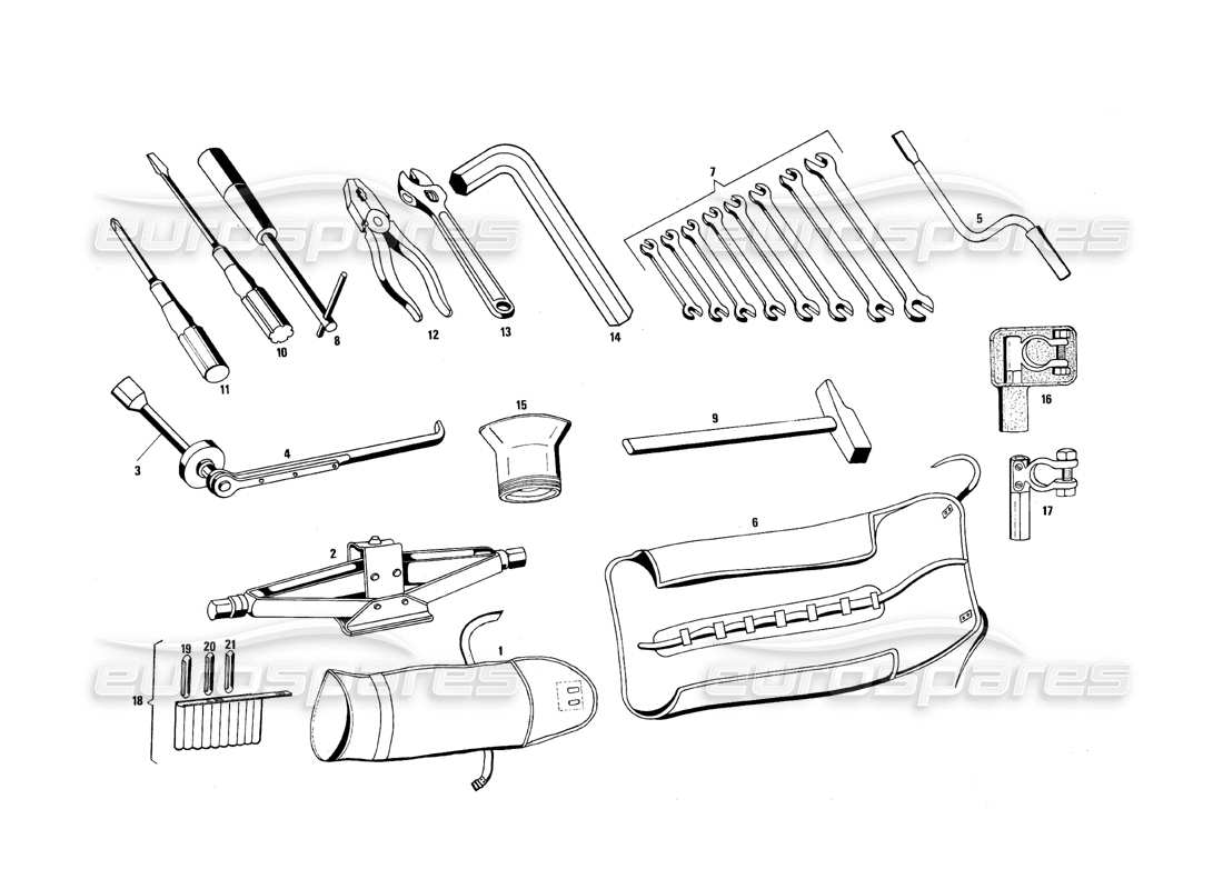 maserati qtp.v8 4.9 (s3) 1979 herramientas diagrama de piezas