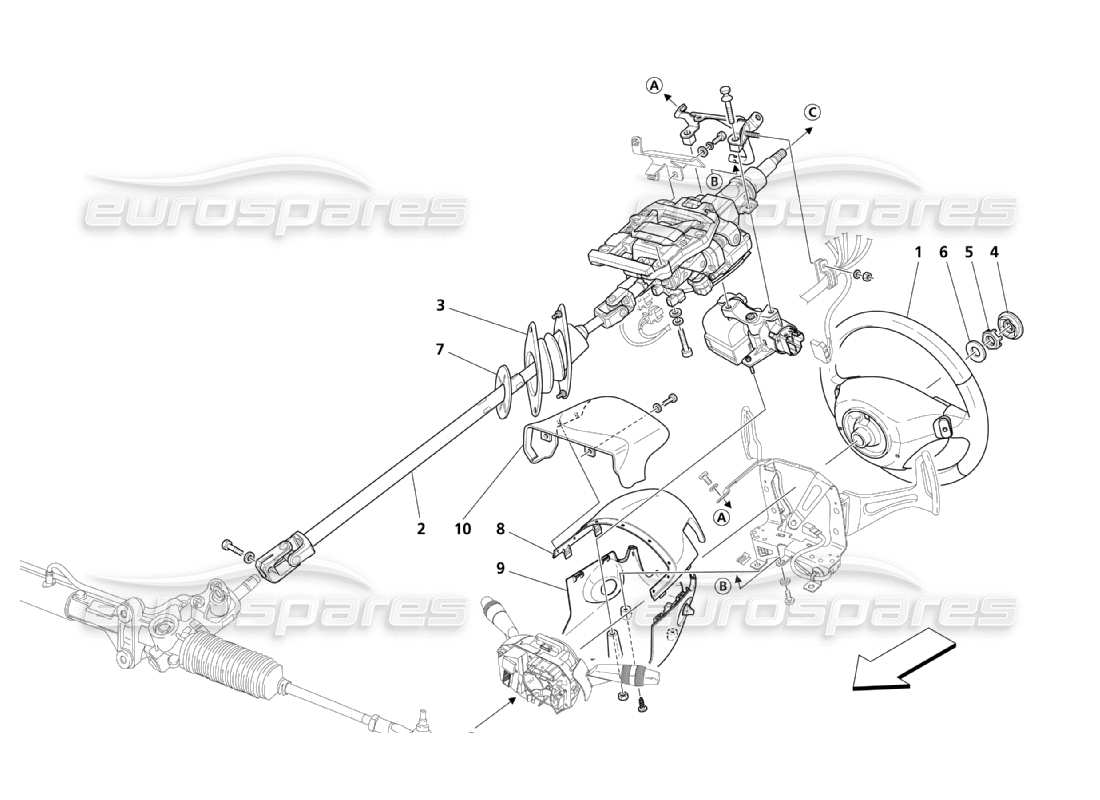 maserati qtp. (2003) 4.2 diagrama de piezas del grupo de eje y volante