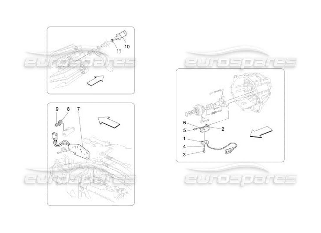 maserati qtp. (2005) 4.2 control electrónico del embrague para el diagrama de piezas de la caja de cambios f1