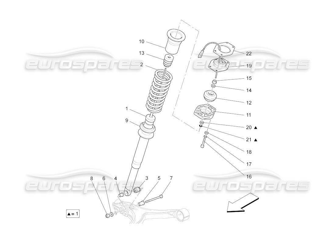 maserati qtp. (2011) 4.7 auto diagrama de piezas de los dispositivos amortiguadores delanteros