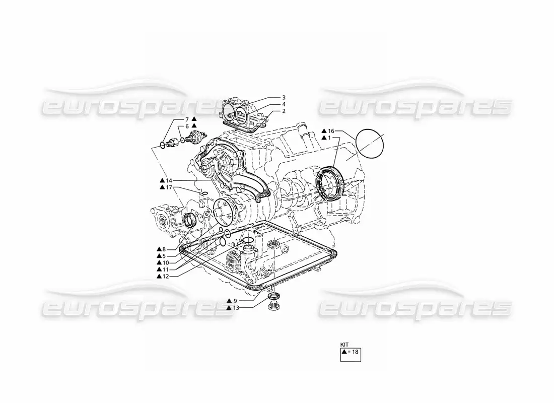 maserati ghibli 2.8 (abs) juntas y retenes de aceite para revisión de bloques diagrama de piezas
