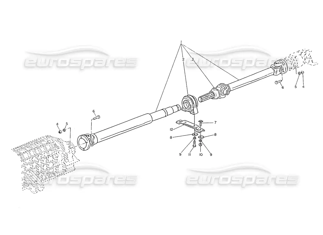 maserati ghibli 2.8 (non abs) árbol de transmisión diagrama de piezas