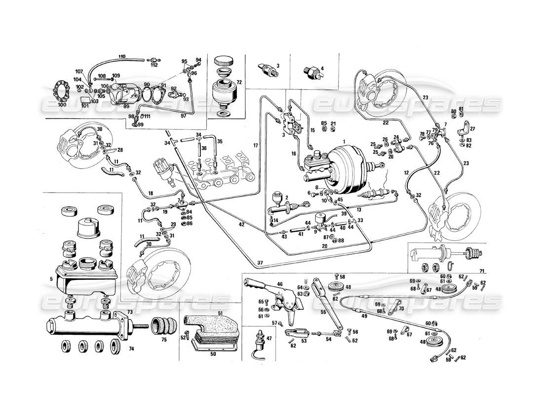 maserati qtp.v8 4.9 (s3) 1979 control de rotura diagrama de piezas