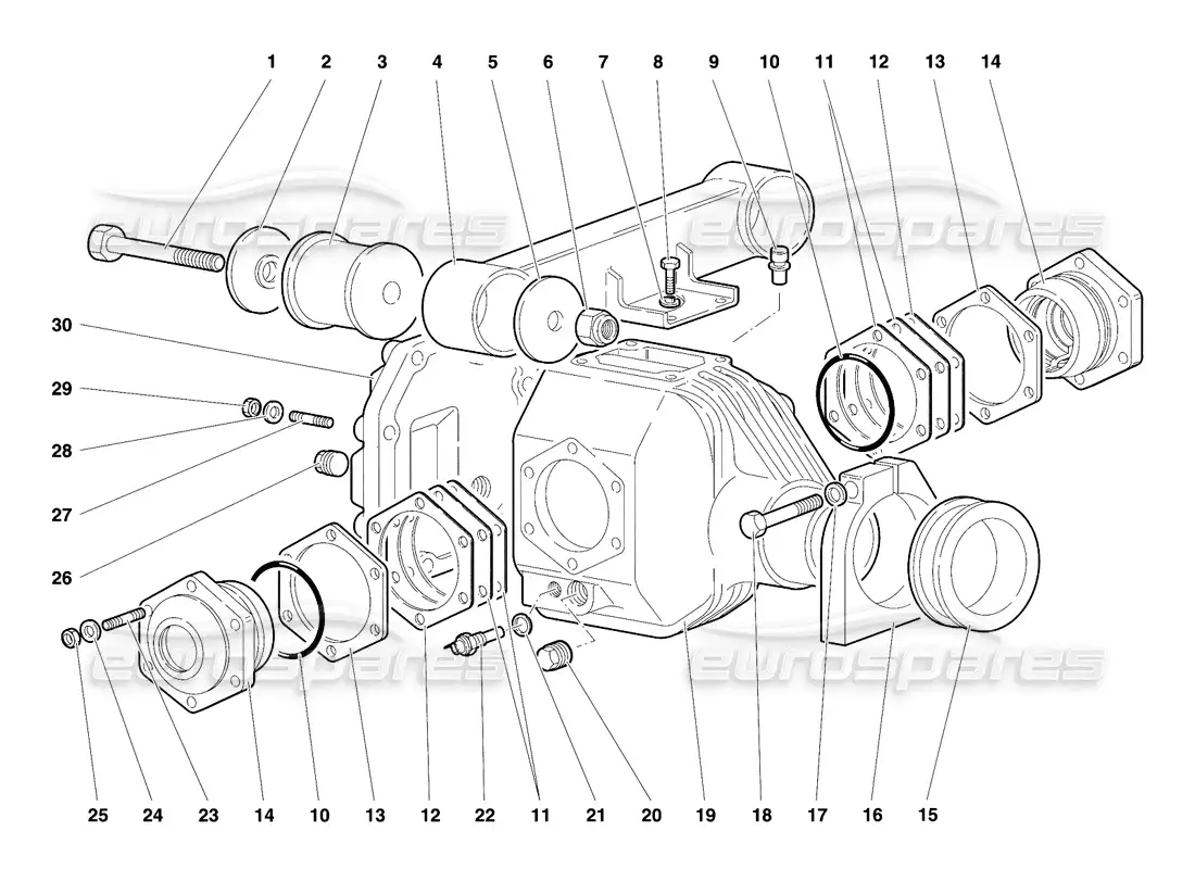 lamborghini diablo vt (1994) caja diferencial delantera diagrama de piezas