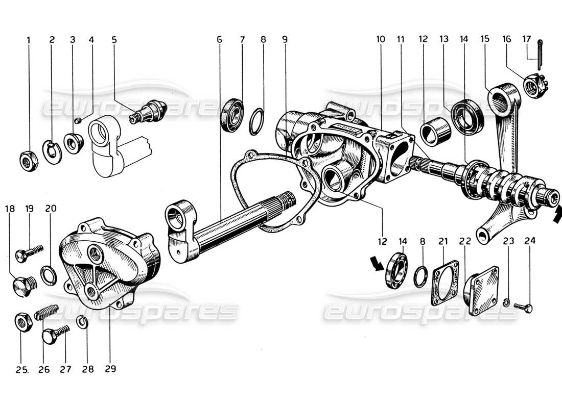 ferrari 330 gtc coupe caja de dirección diagrama de piezas