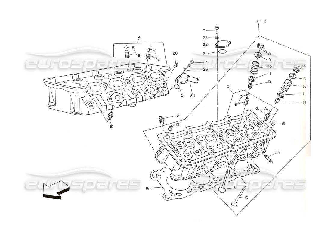maserati shamal culatas diagrama de piezas