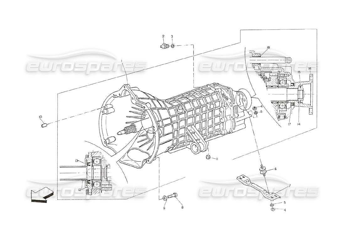 maserati shamal caja de cambios mecánica diagrama de piezas