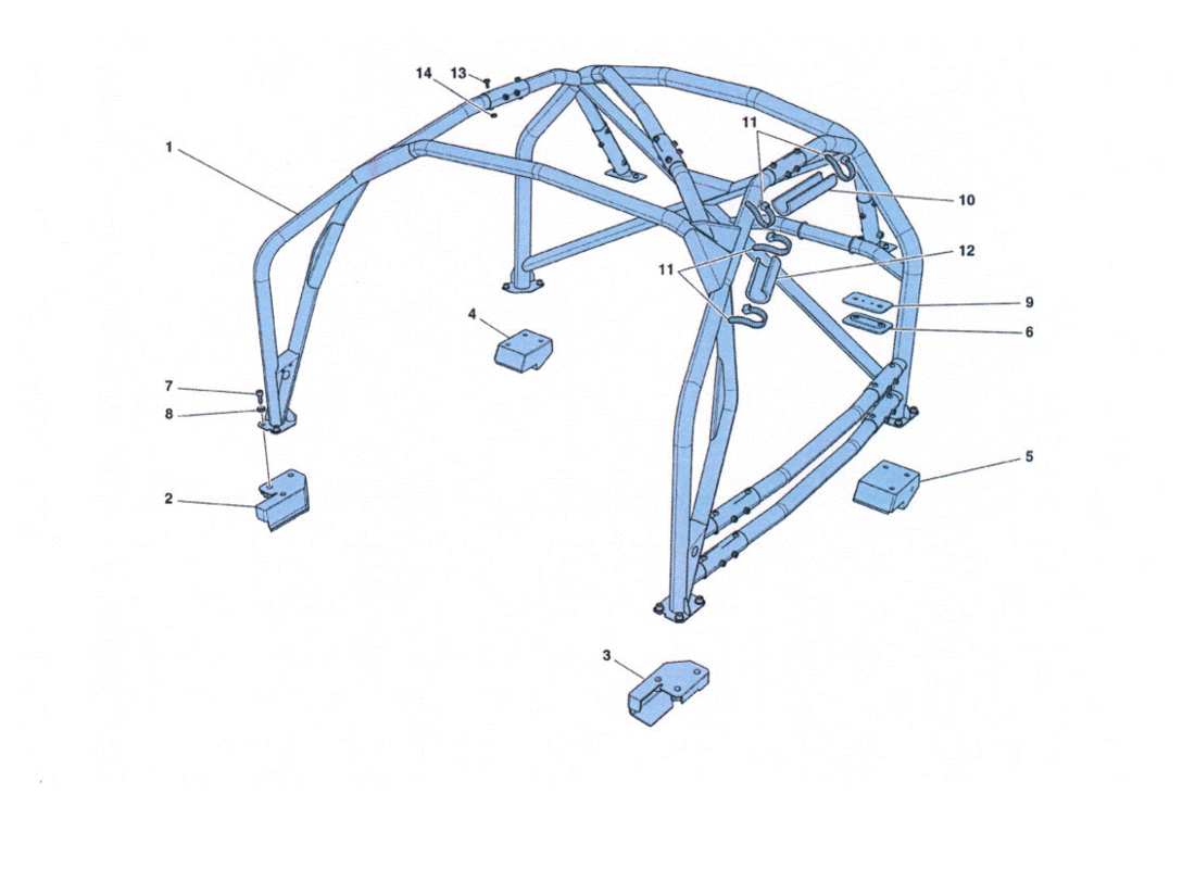 ferrari 458 challenge barra antivuelco diagrama de piezas
