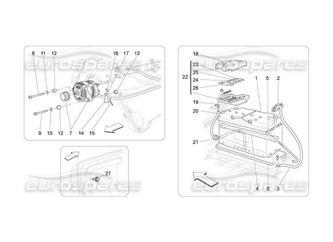 maserati qtp. (2005) 4.2 diagrama de partes de generación y acumulación de energía