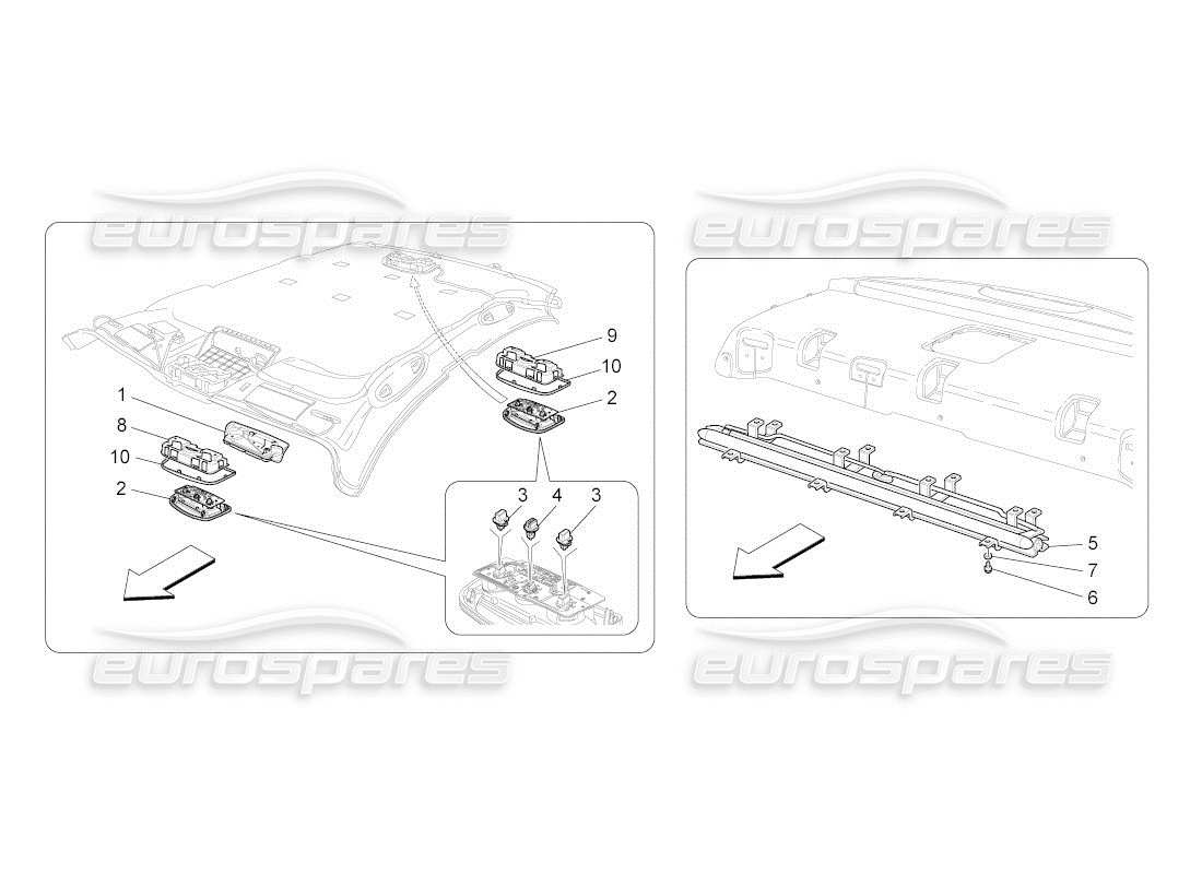 maserati qtp. (2011) 4.7 auto dispositivos internos del vehículo diagrama de piezas
