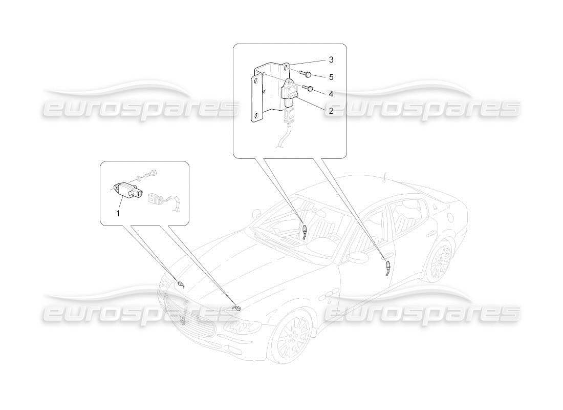 maserati qtp. (2011) 4.7 auto diagrama de piezas de los sensores de colisión