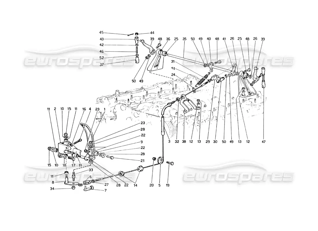 ferrari 365 gt4 berlinetta boxer throttle control diagrama de piezas