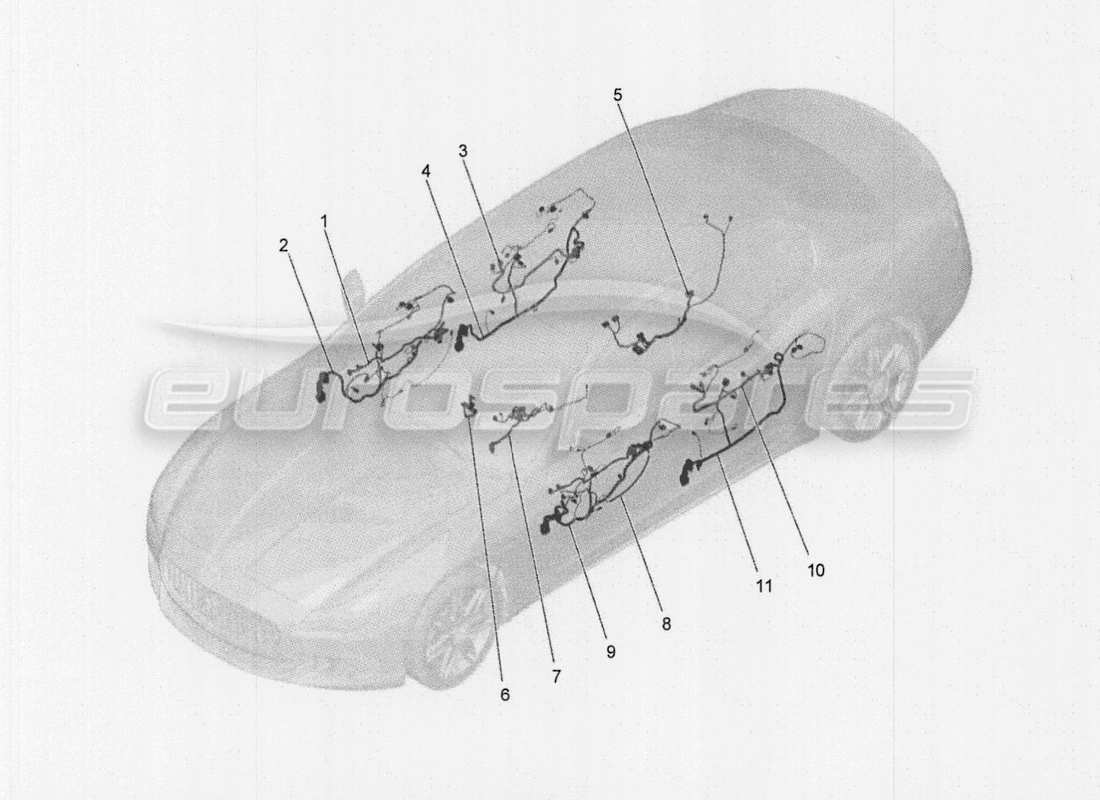 maserati qtp. v8 3.8 530bhp auto 2015 diagrama de piezas de cableado principal