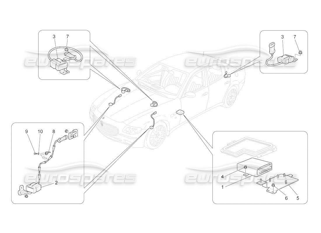 maserati qtp. (2011) 4.2 auto control electrónico (suspensión) diagrama de piezas