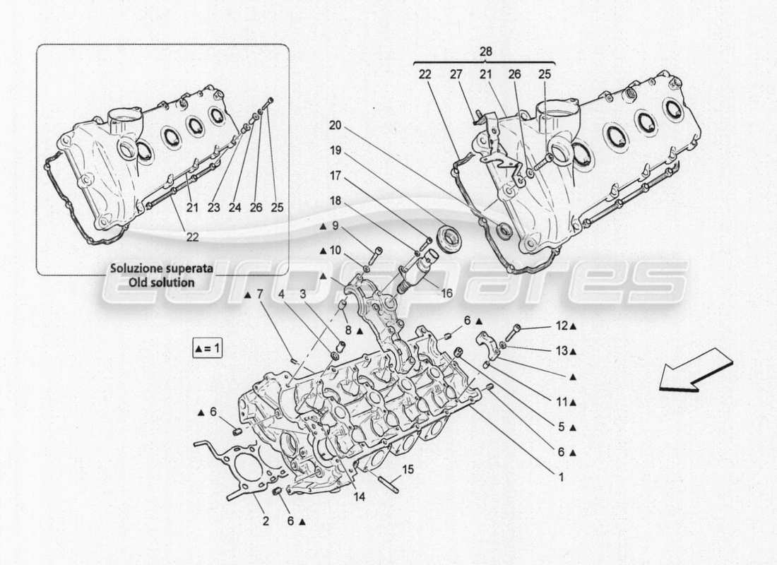 maserati granturismo special edition culata izquierda diagrama de piezas